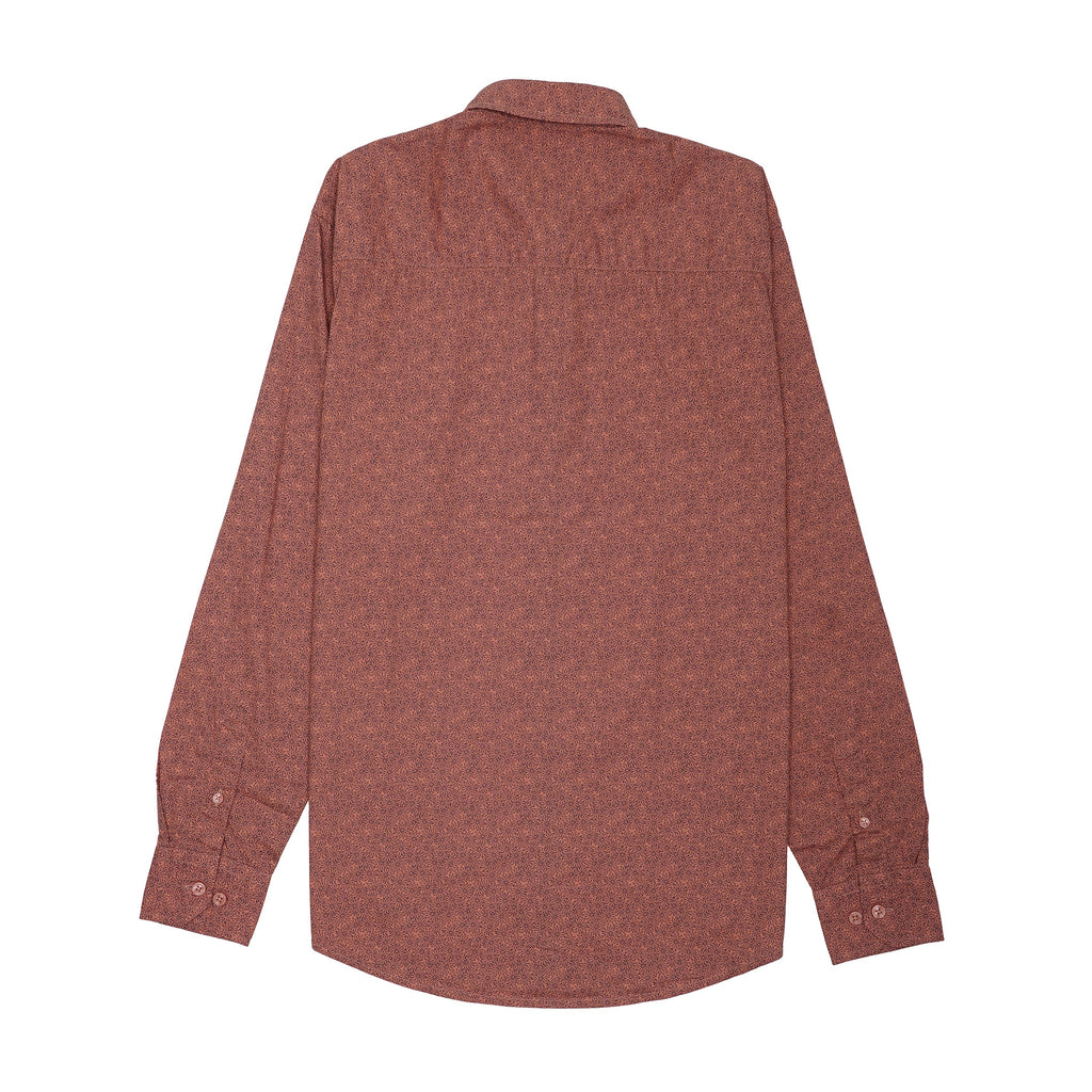 CALVIN KLEIN Nebulous Coral Luxe Fit Long Sleeve Textured Shirt