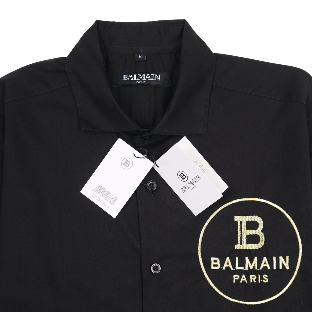 Balmain Elegant Noir Embroidered Shirt