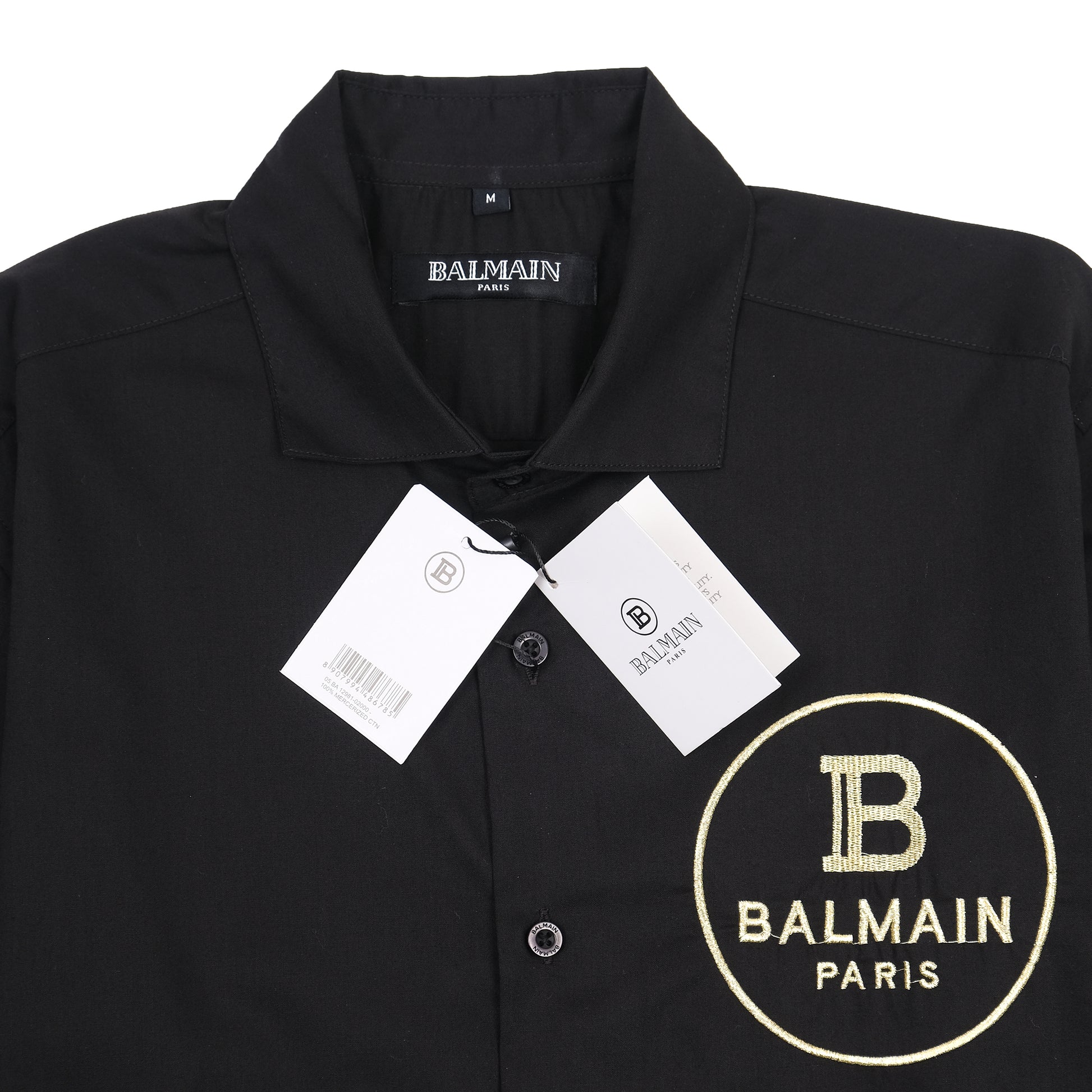 Balmain Elegant Noir Embroidered Shirt