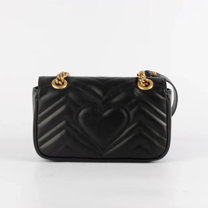 Gucci Heart Chevron Leather Shoulder Bag