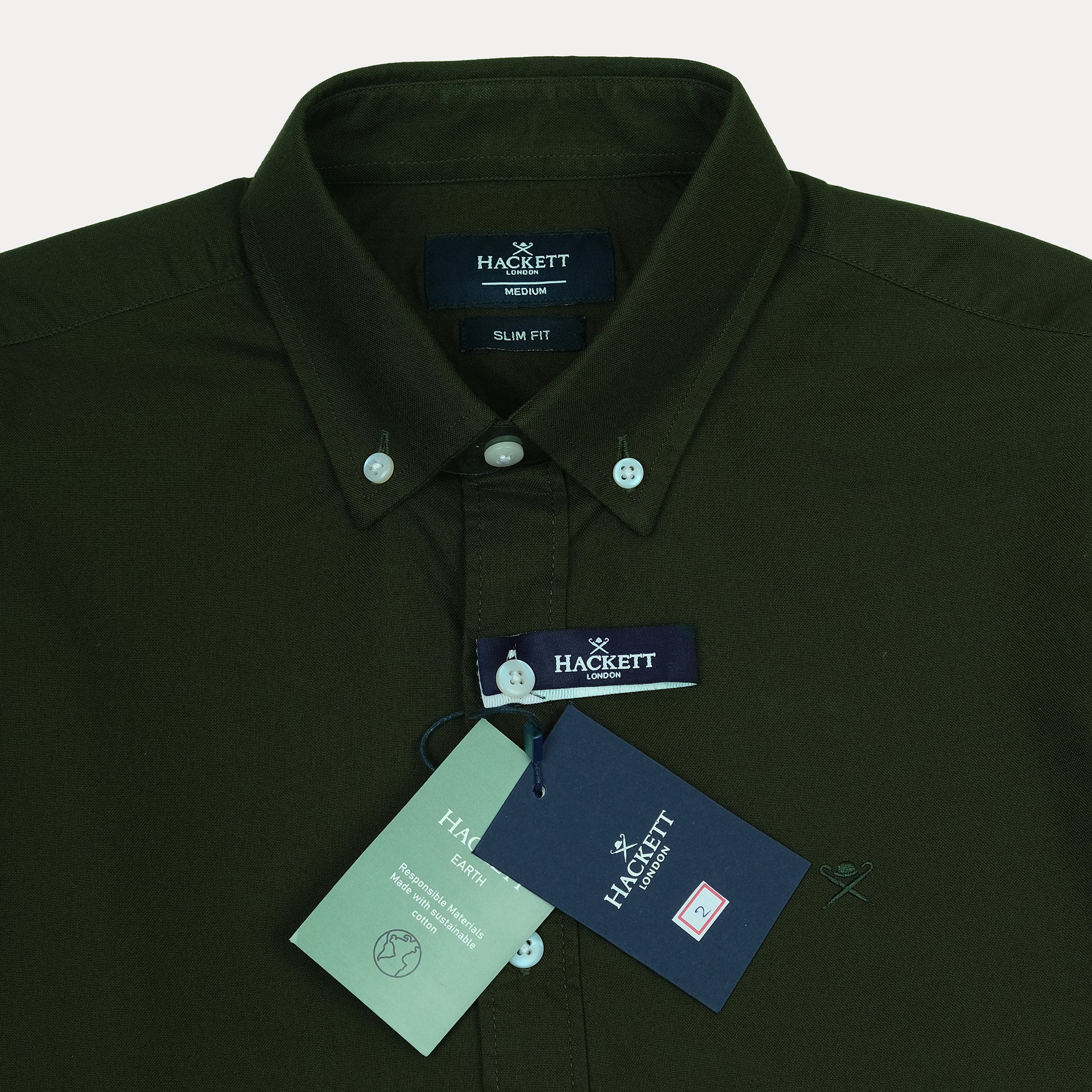 Hackett Earthy Olive Slim Fit Shirt