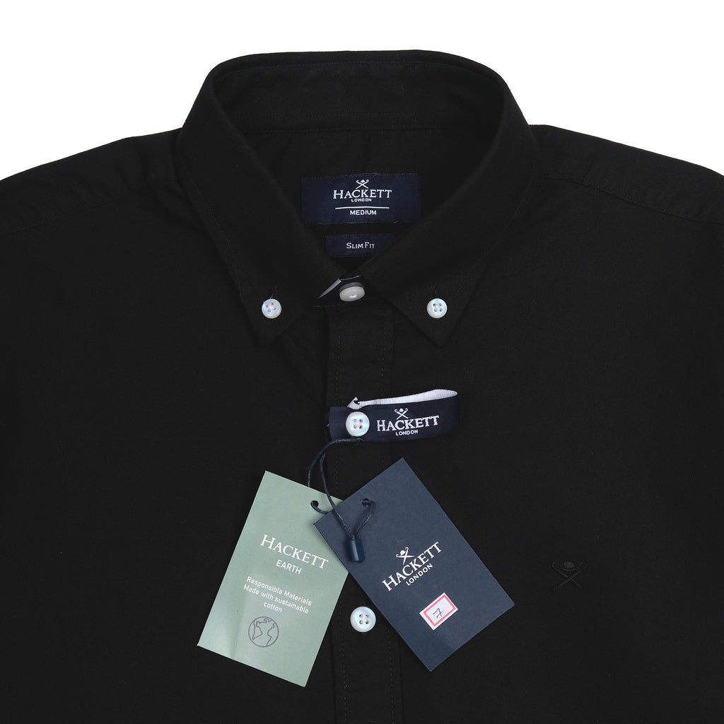 HACKETT Elegant Black Midnight Button-Up Shirt
