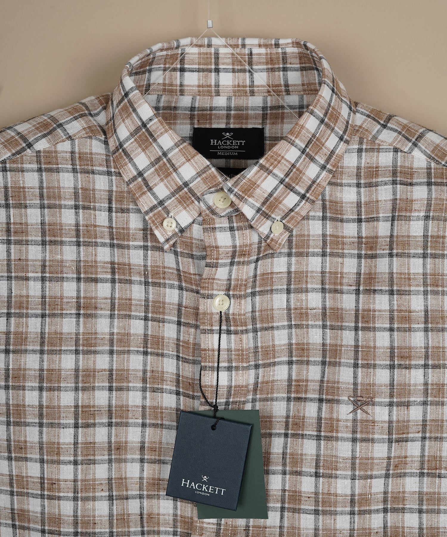 HACKETT Opulent Cocoa Tailored Fit Long Sleeve Check Shirt