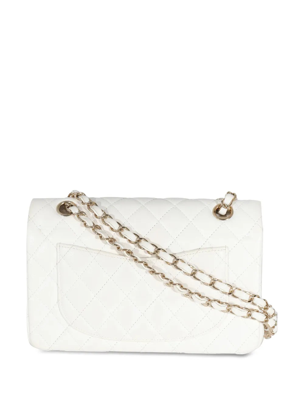 Chanel Classic Quilted White Leather Flap Bag