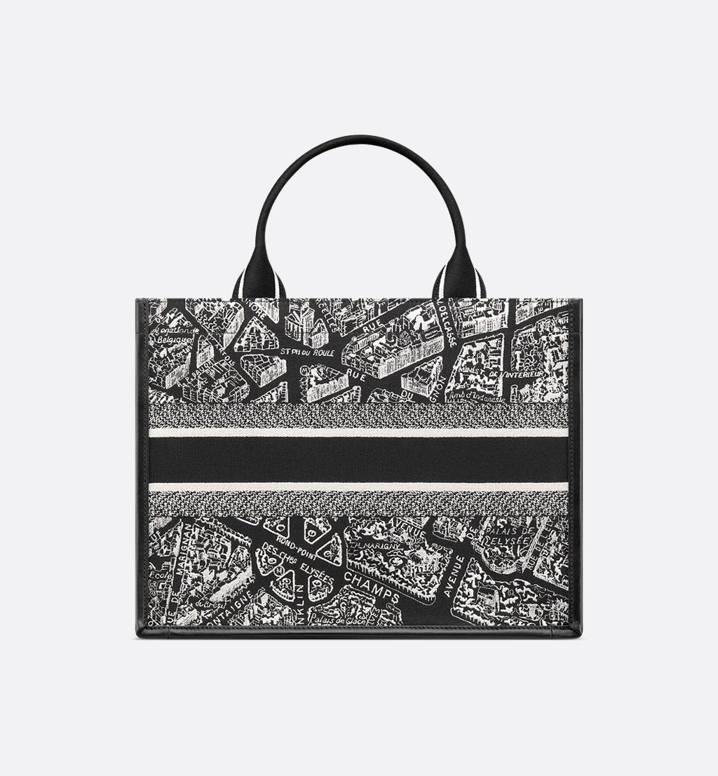 CHRISTIAN DIOR Urban Charcoal Artistic Print Tote Bag