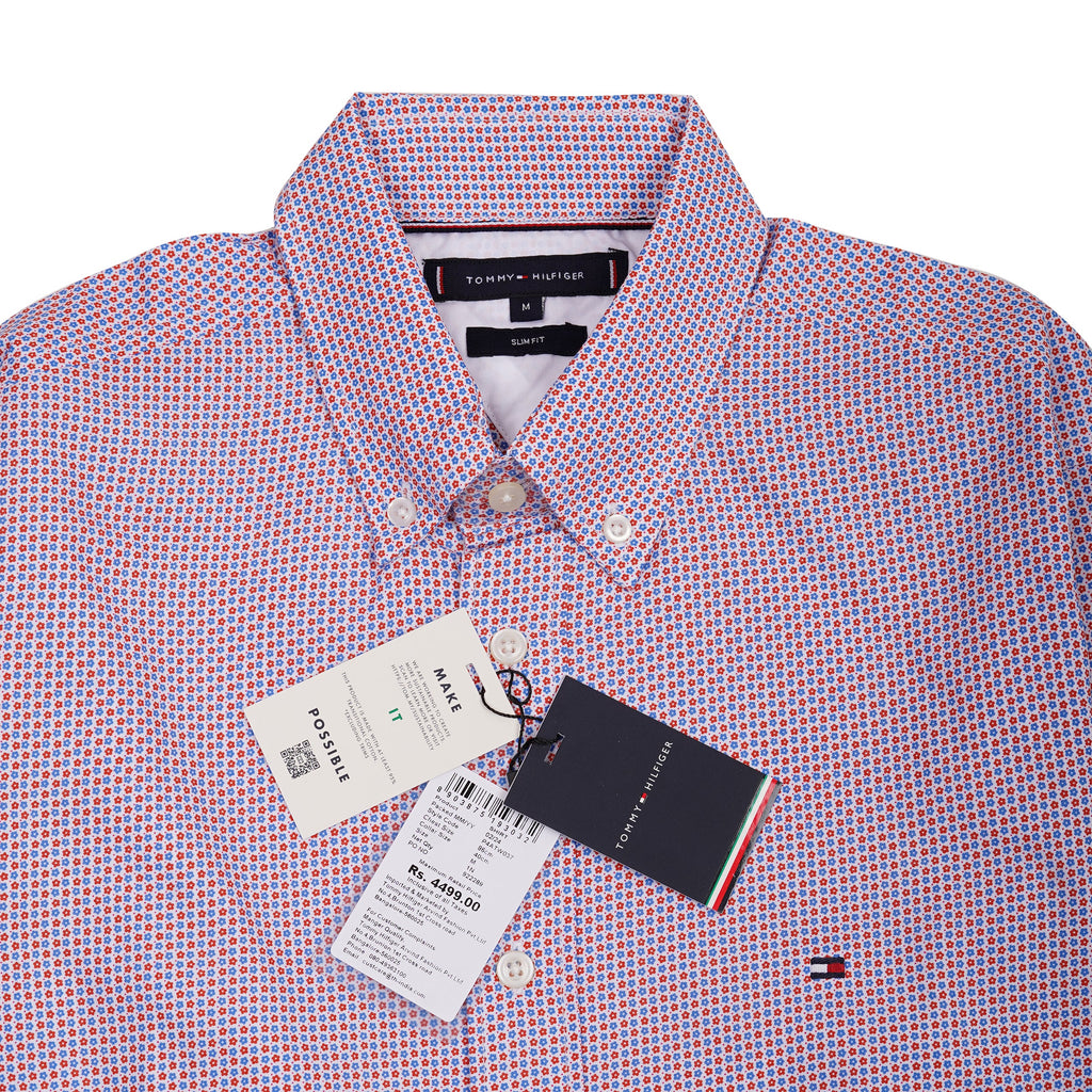 TOMMY HILFIGER Prismatic Mauve Tailored Fit Long Sleeve Button-Up Shirt