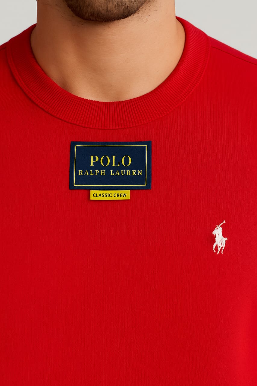POLO RALPH LAUREN Ember Wine Relaxed Fit Crewneck Sweatshirt