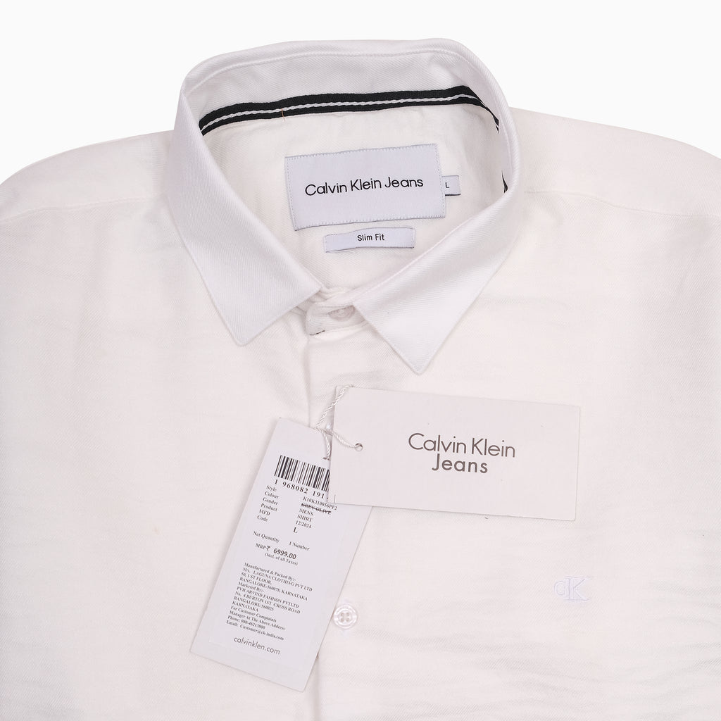 Calvin Klein Jeans Slim Fit White Dress Shirt