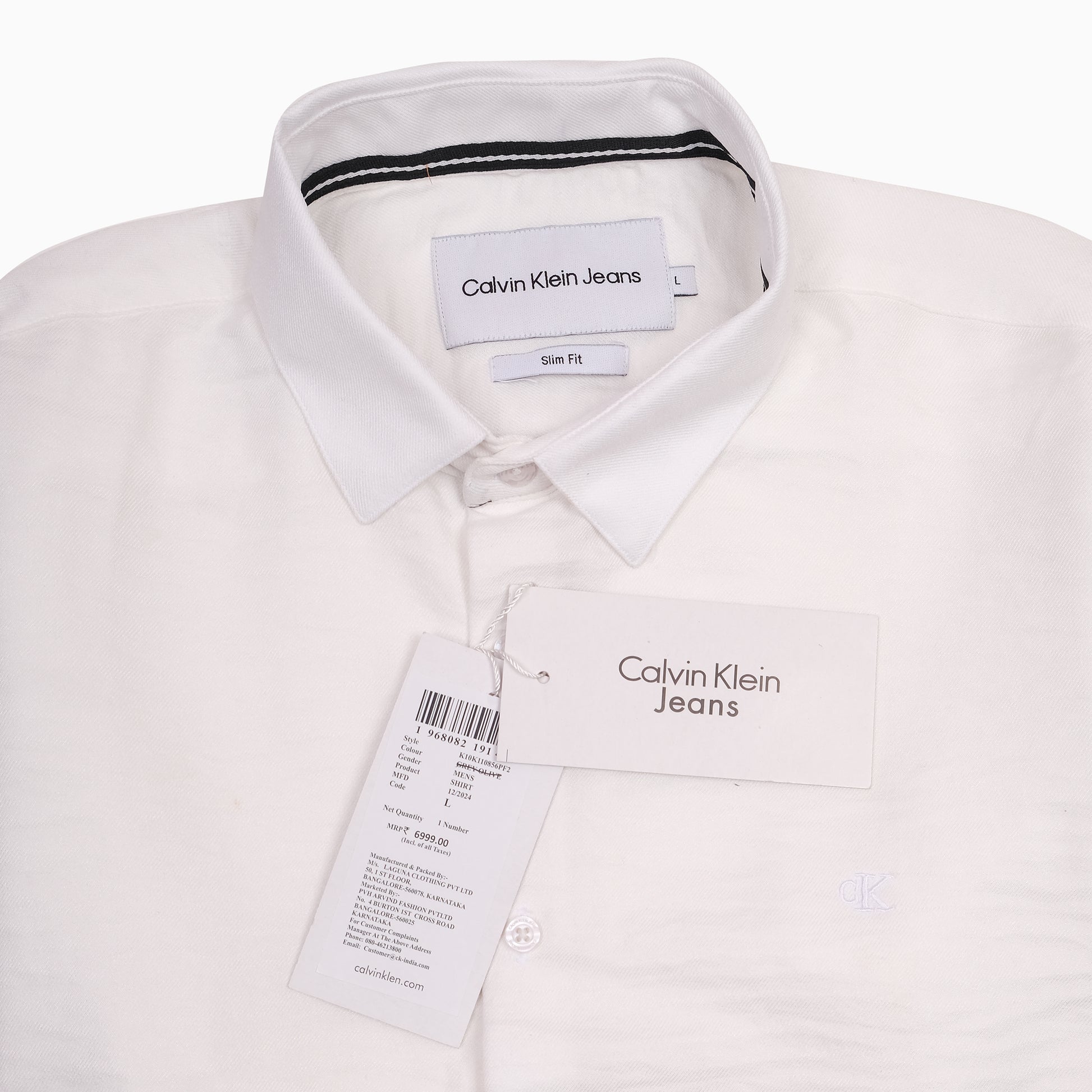 Calvin Klein Jeans Slim Fit White Dress Shirt