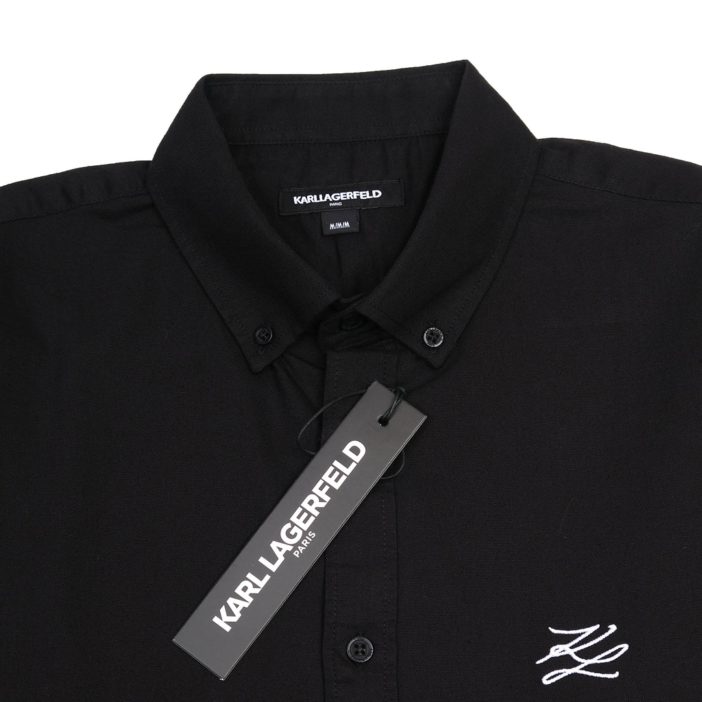 KARL LAGERFELD Elegant Midnight Black Button-Up Shirt