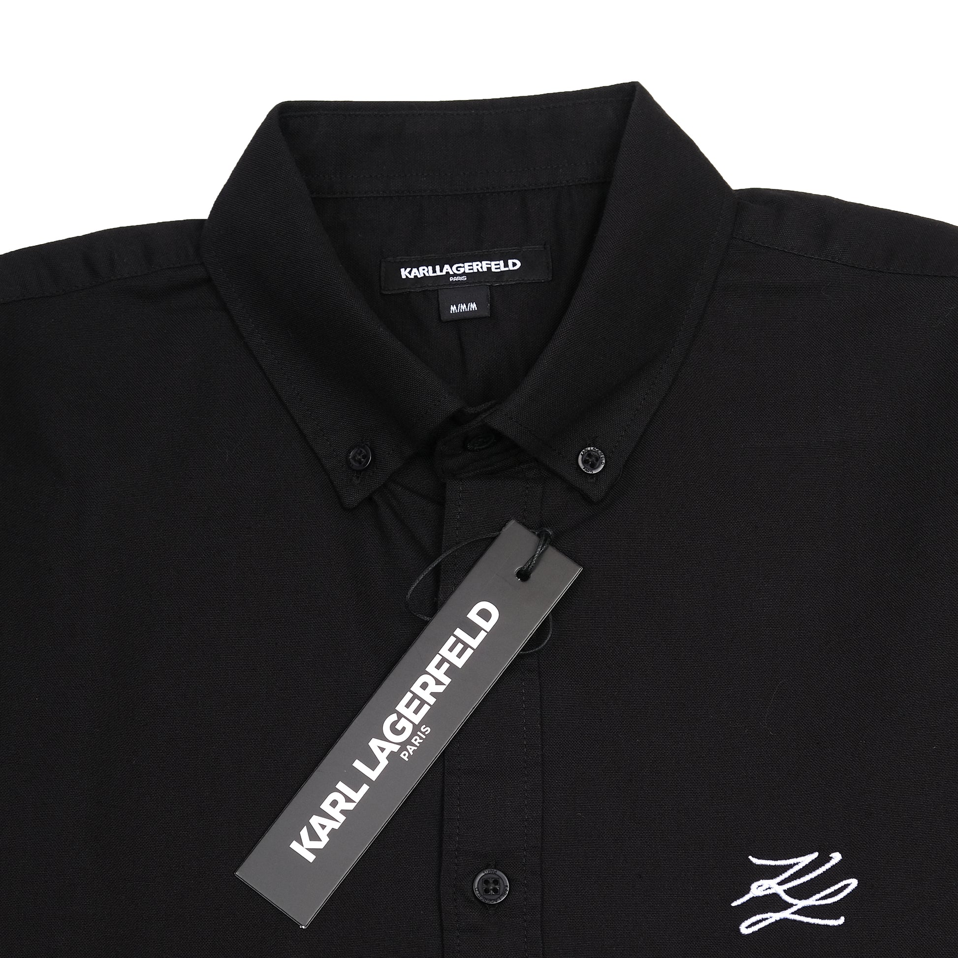 KARL LAGERFELD Elegant Midnight Black Button-Up Shirt