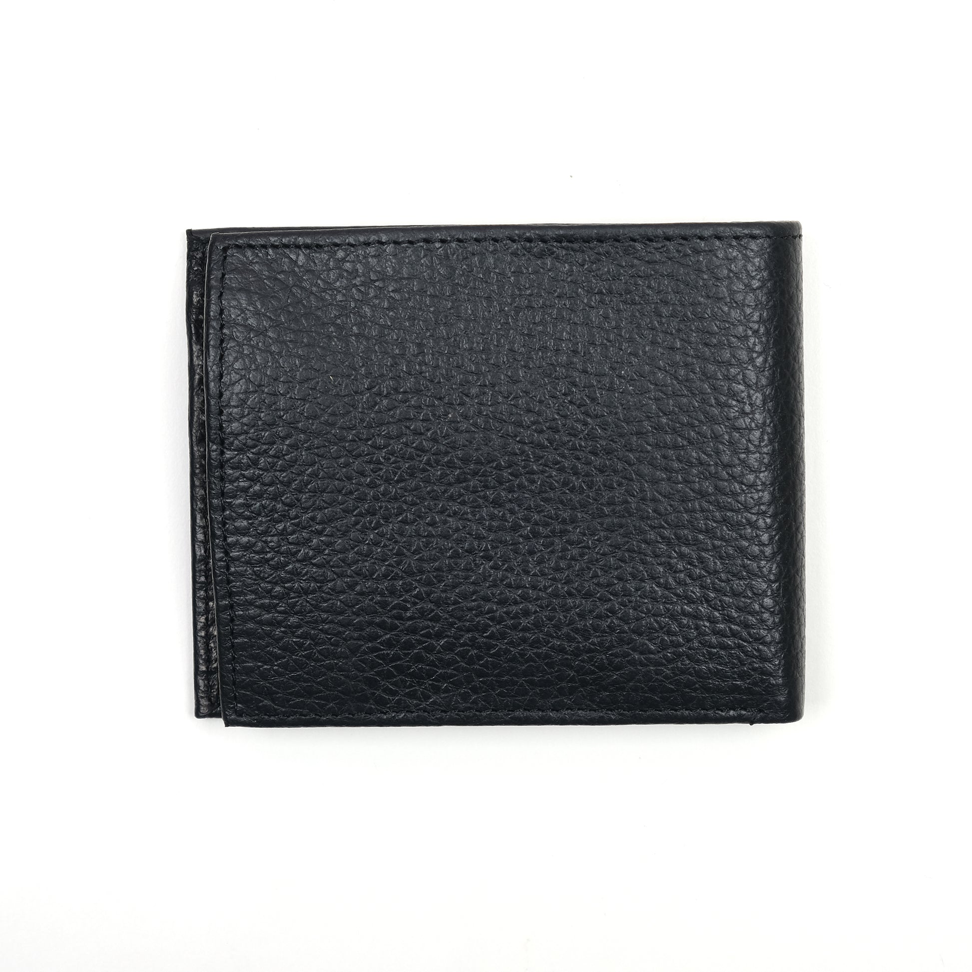TOMMY HILFIGER Luxurious Pebbled Leather Passcase & Valet Wallet in Midnight Black