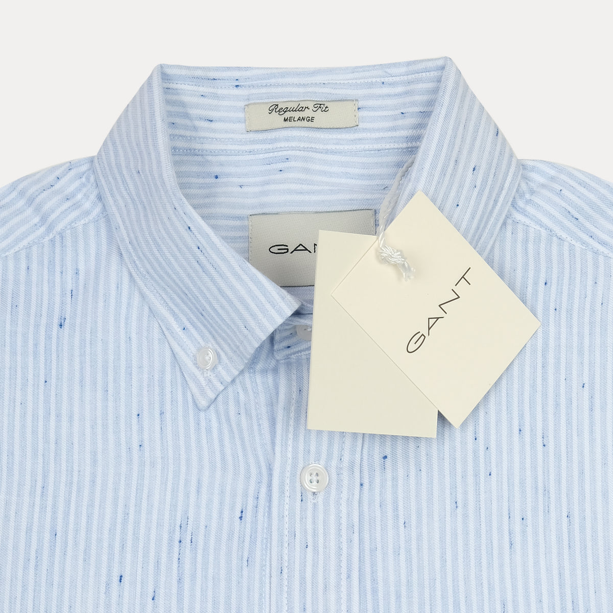 [Melange Slub Linen] GANT Melange Striped Elegance Shirt in Sky Blue