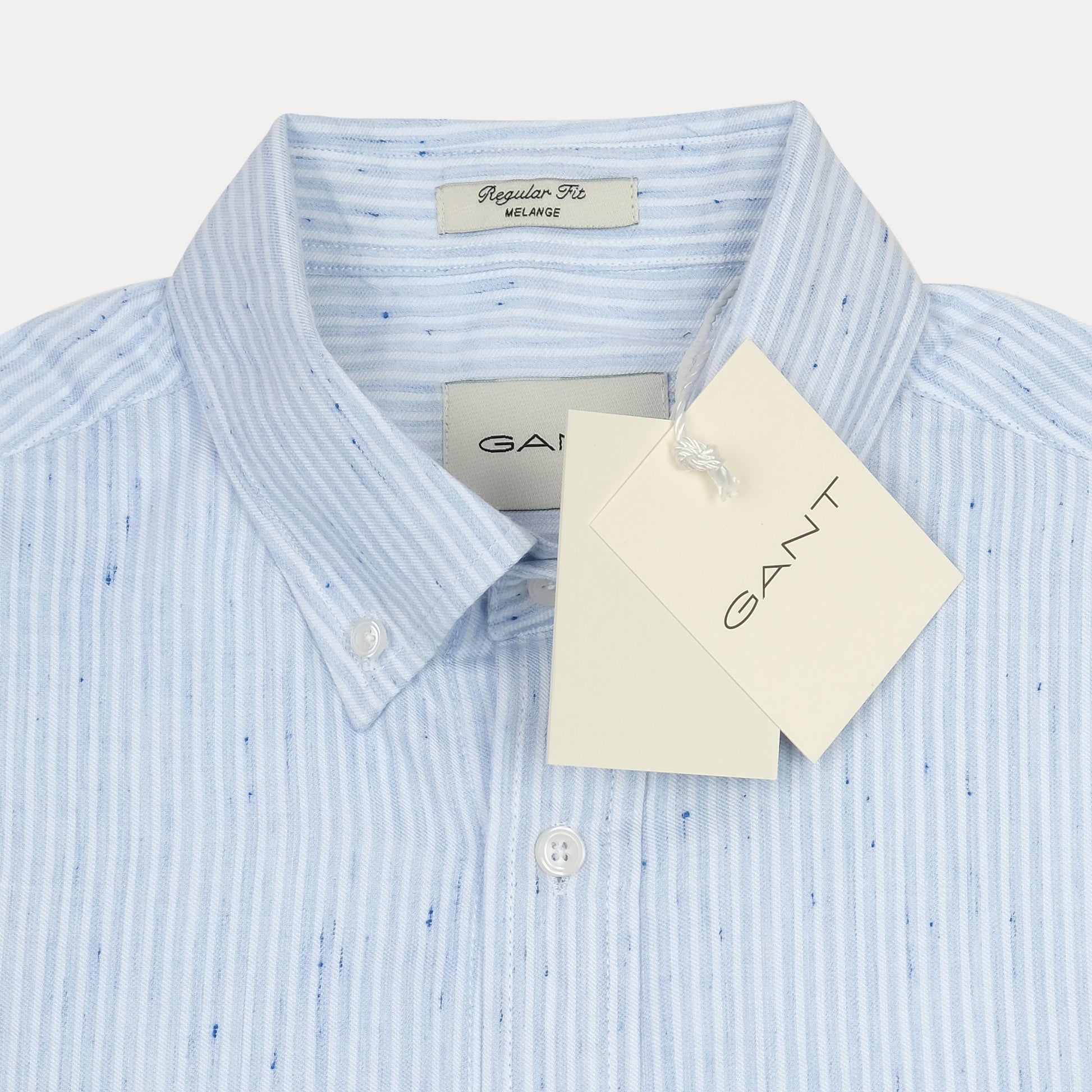 [Mélange Slub Linen] GANT Melange Striped Elegance Shirt in Sky Blue