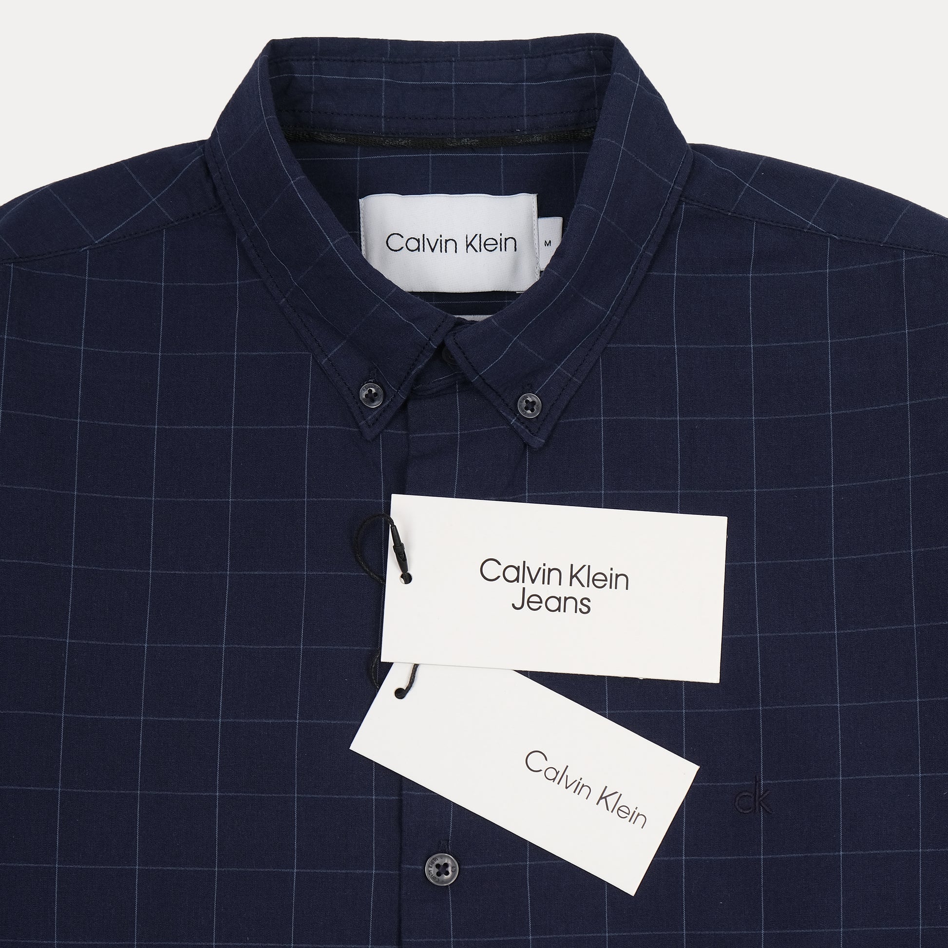 Calvin Klein Elegant Navy Checkered Button-Up Shirt