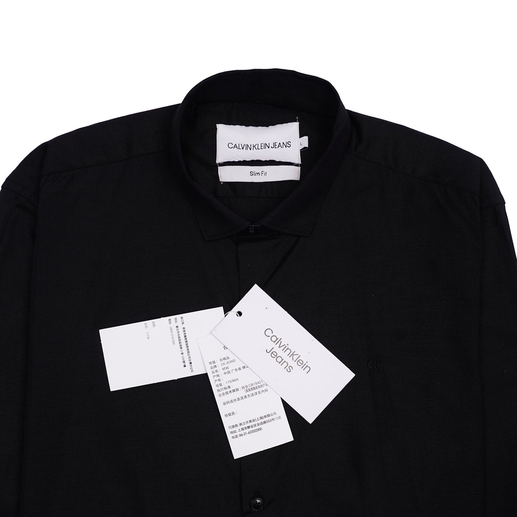 CALVIN KLEIN JEANS Radiant Onyx Tailored Fit Long Sleeve Button-Up Shirt