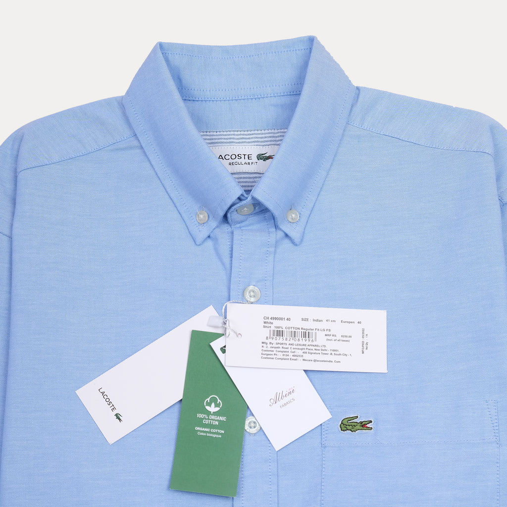Lacoste Breezy Sky Organic Cotton Button-Up Shirt