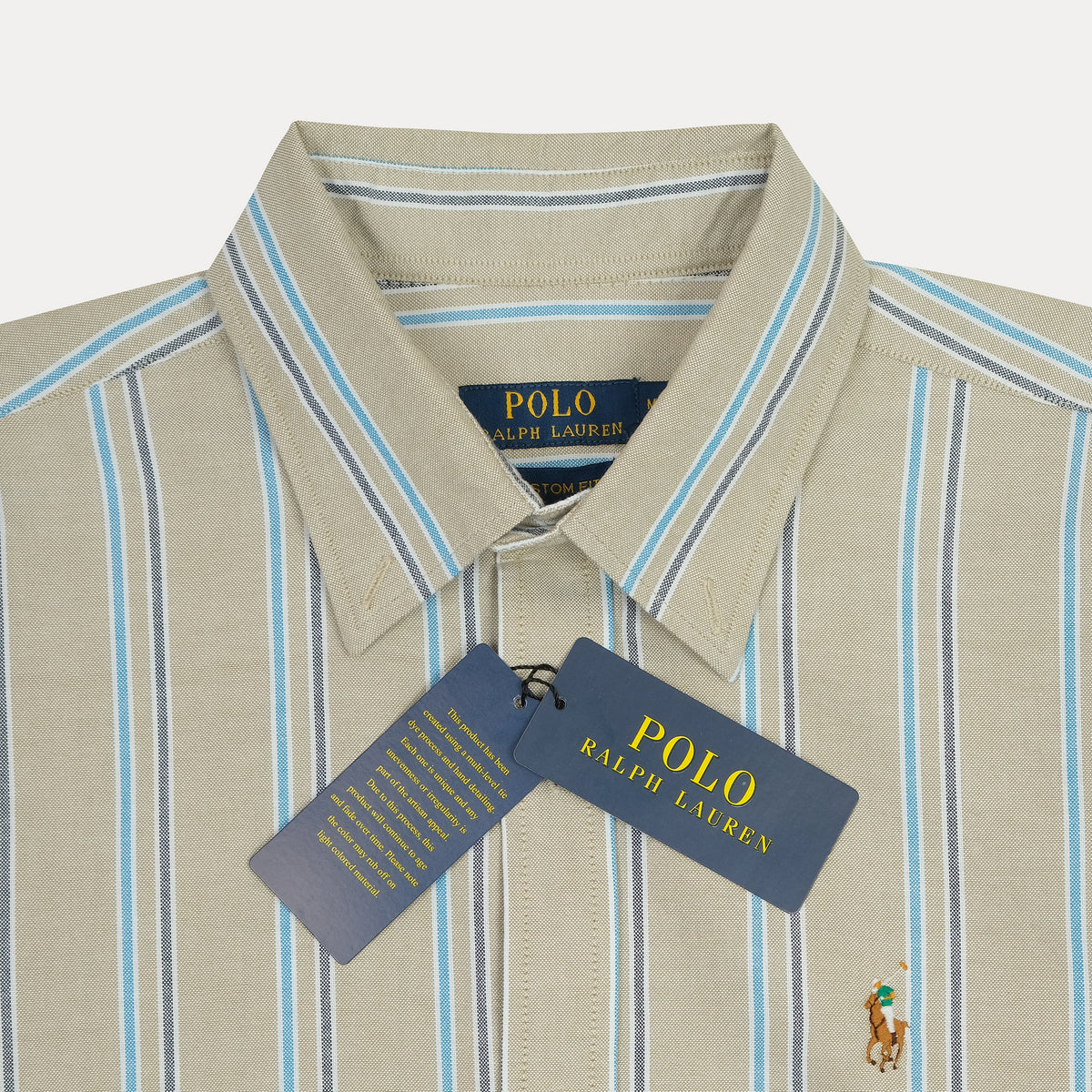 Polo Ralph Lauren Striped Elegance Shirt in Soft Sand & Sky Blue