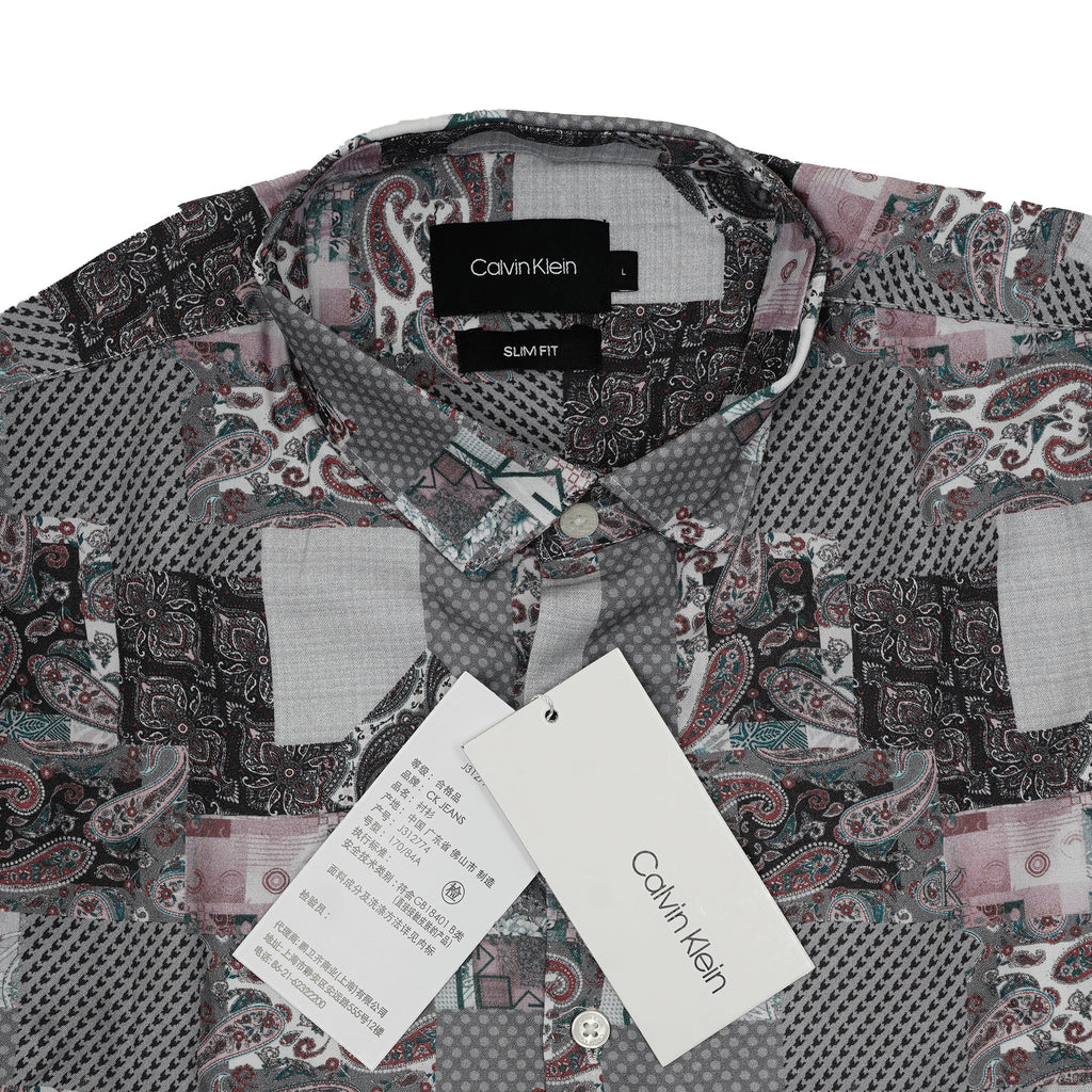 CALVIN KLEIN Prismatic Quartz Ember Slim Fit Long Sleeve Shirt