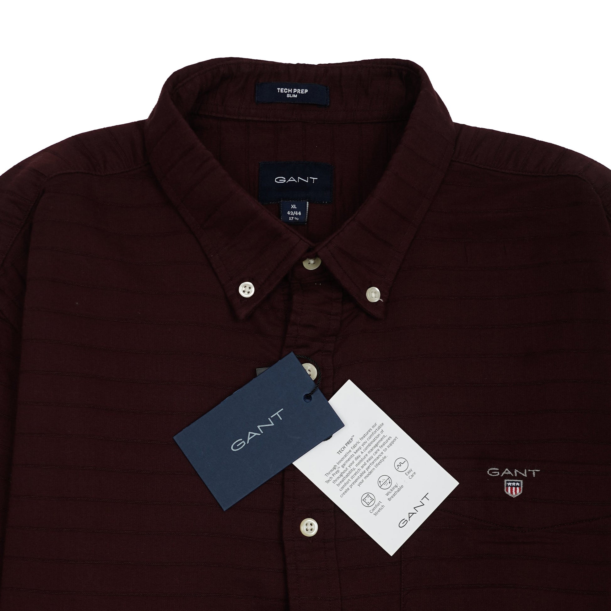 GANT Luminous Garnet Tailored Fit Long Sleeve Button-Up Shirt