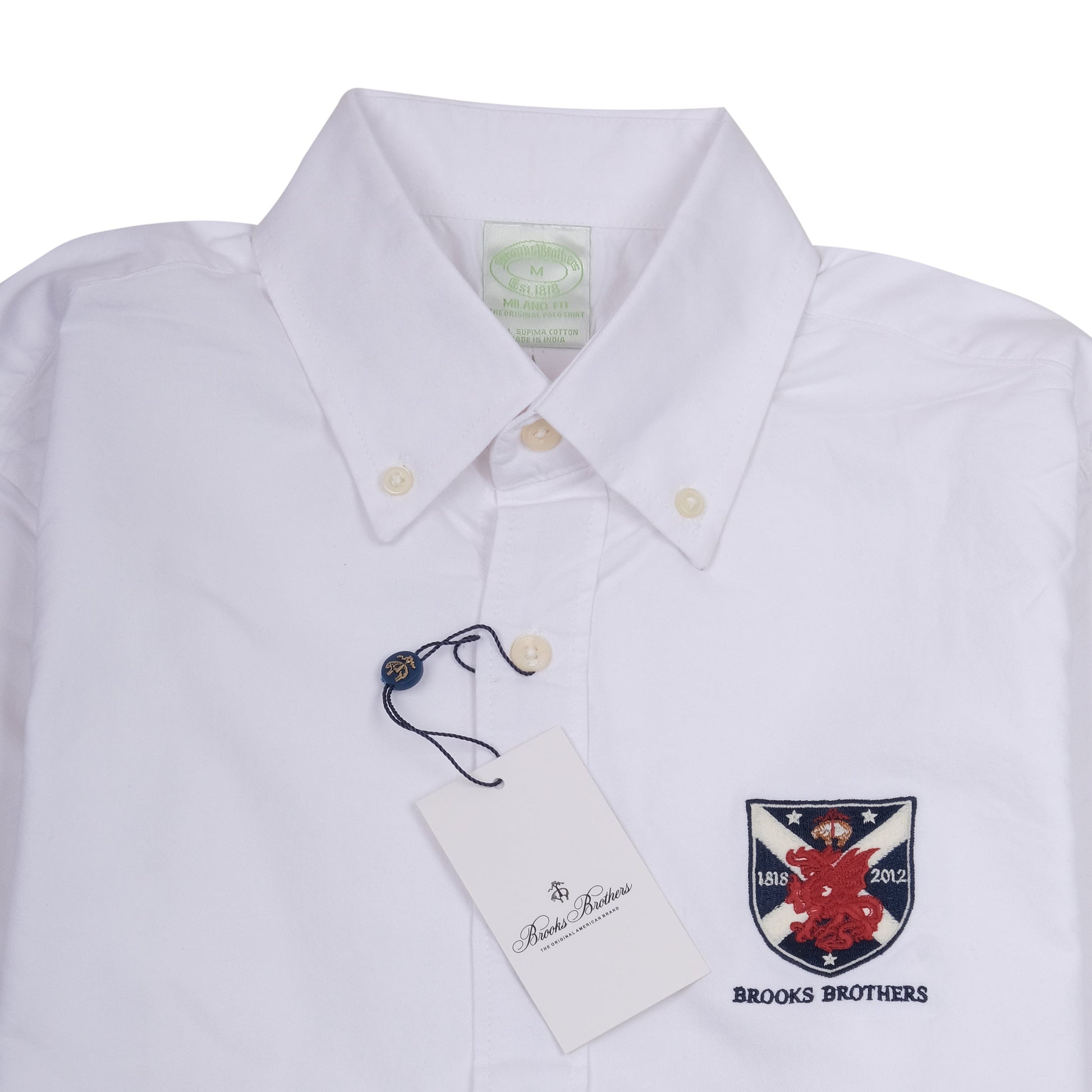 BROOKS BROTHERS Ethereal Cream Classic Fit Long Sleeve Oxford Shirt