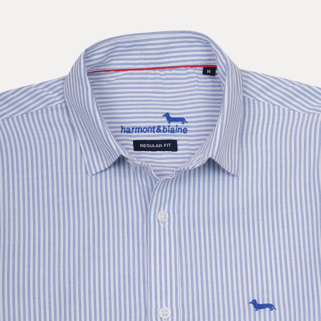 harmont&blaine Striped Elegance Shirt in Sky Blue