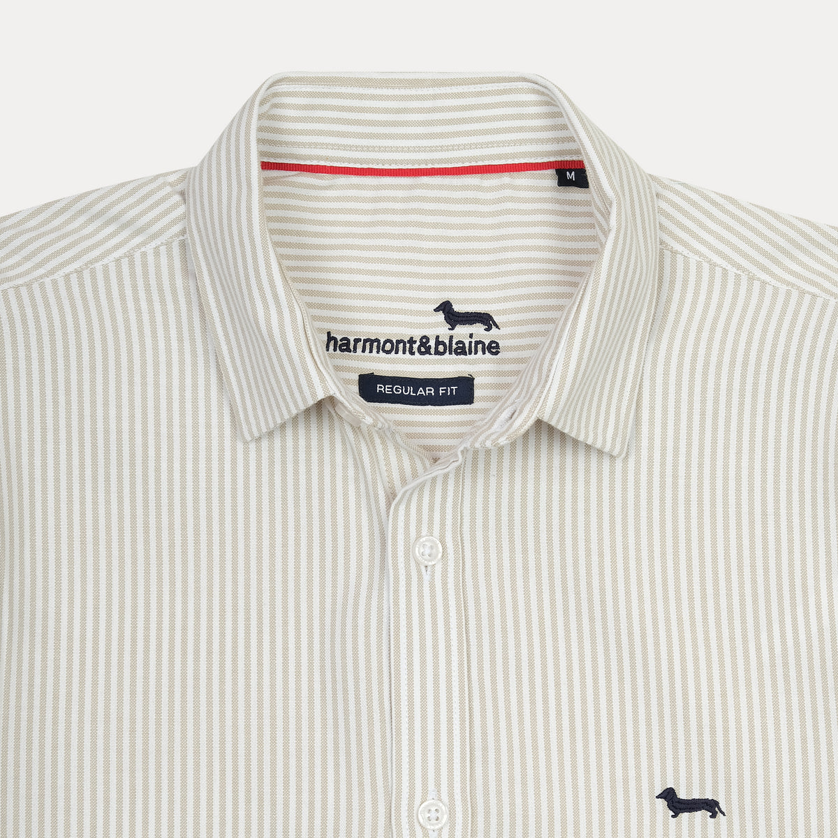 harmont&blaine Striped Elegance Shirt in Soft Sage