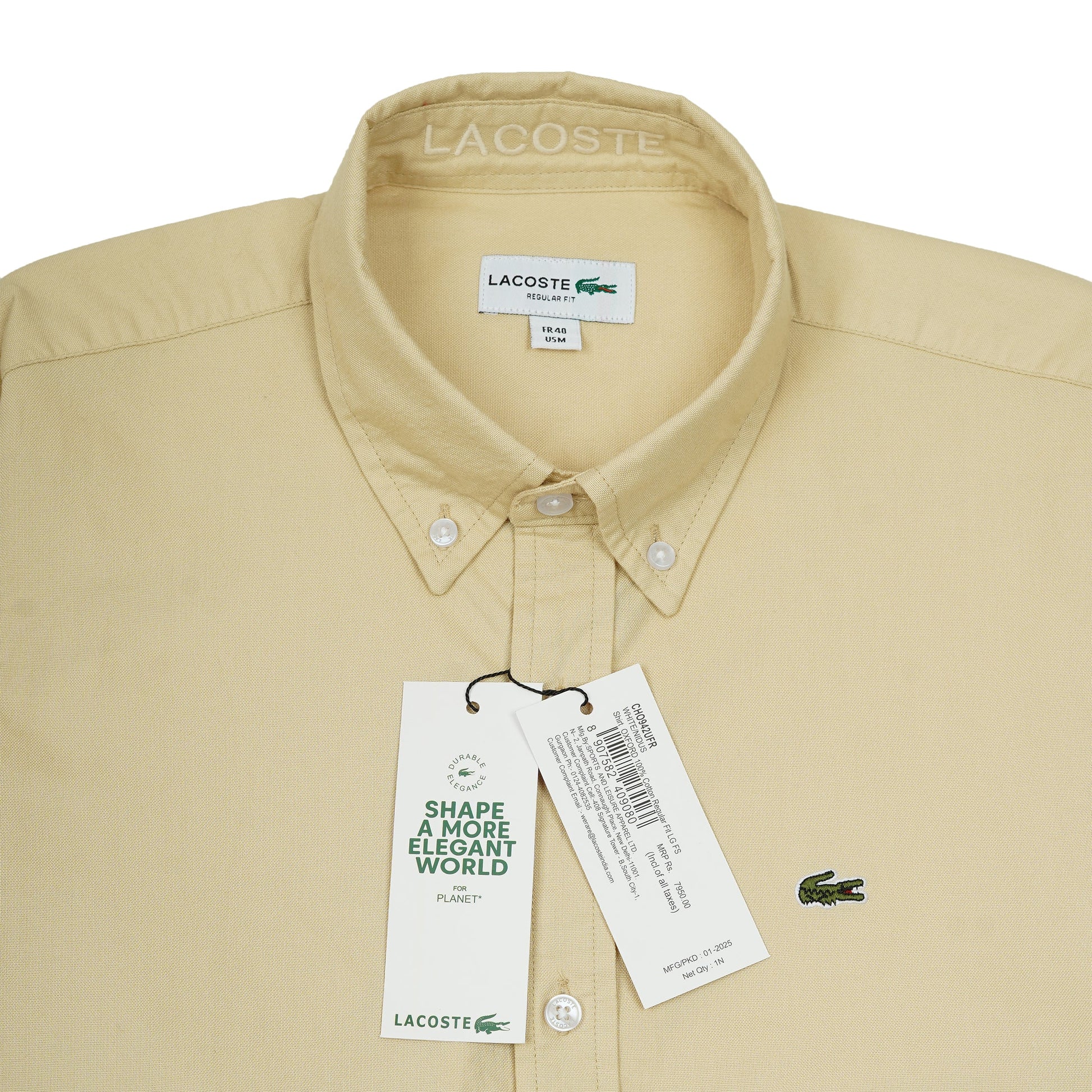Lacoste Elegant Sandstone Button-Up Shirt