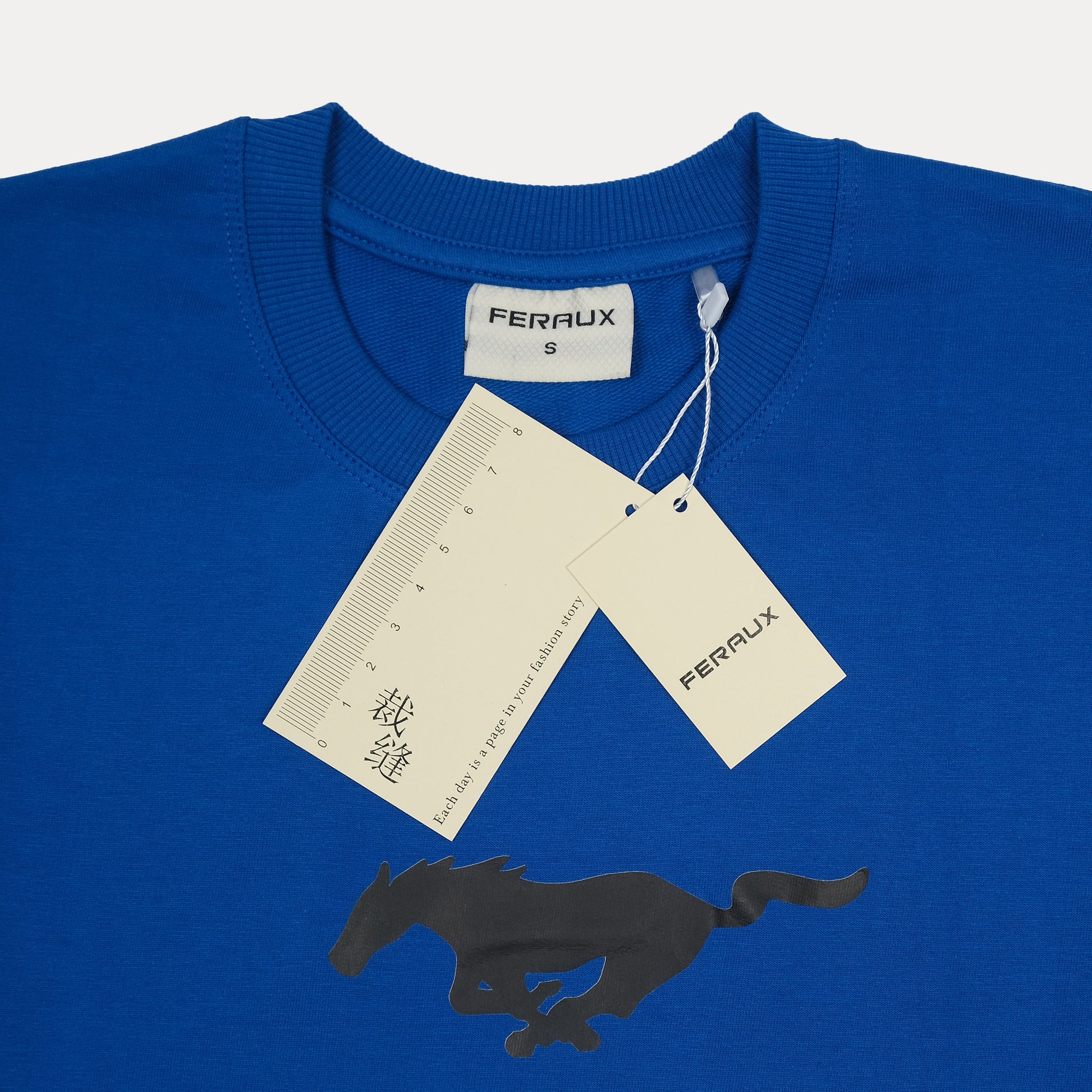 FERAUX Dynamic Mustang Graphic Oversized Tee in Electric Azure