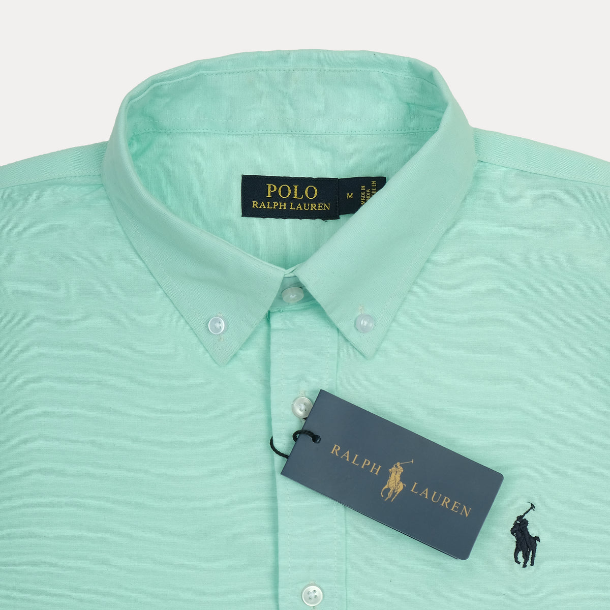 Ralph Lauren SLIM FIT Mint Green Button-Down Linen Shirt