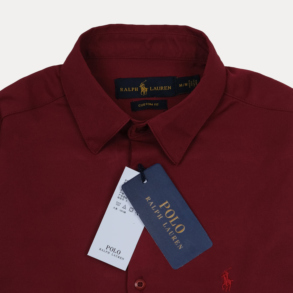 Ralph Lauren Custom Fit Elegant Merlot Long Sleeve Shirt