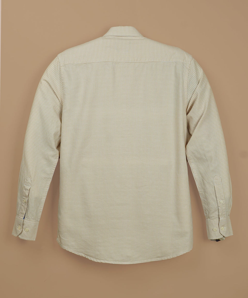 HACKETT Sunlit Almond Tailored Fit Long Sleeve Gingham Shirt