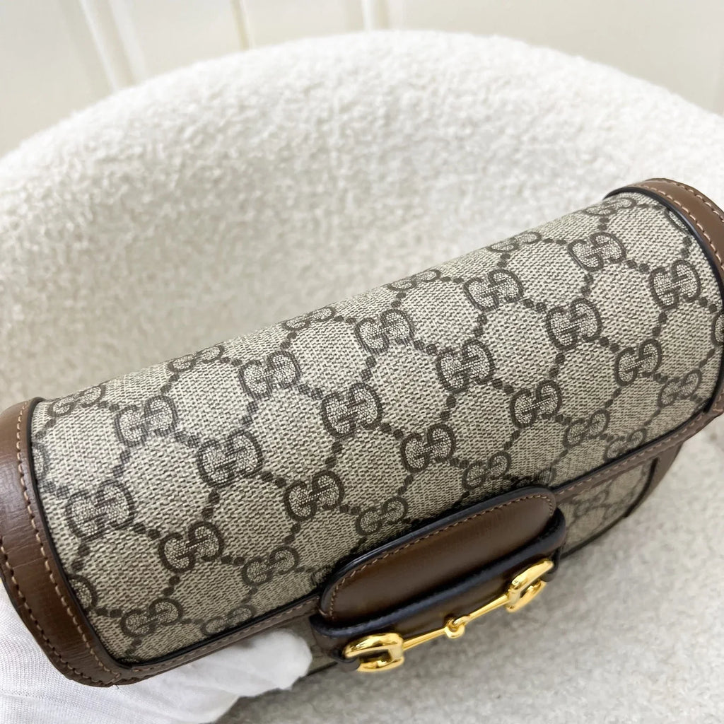 GUCCI Rustic Chestnut Signature Canvas & Leather Tote Bag