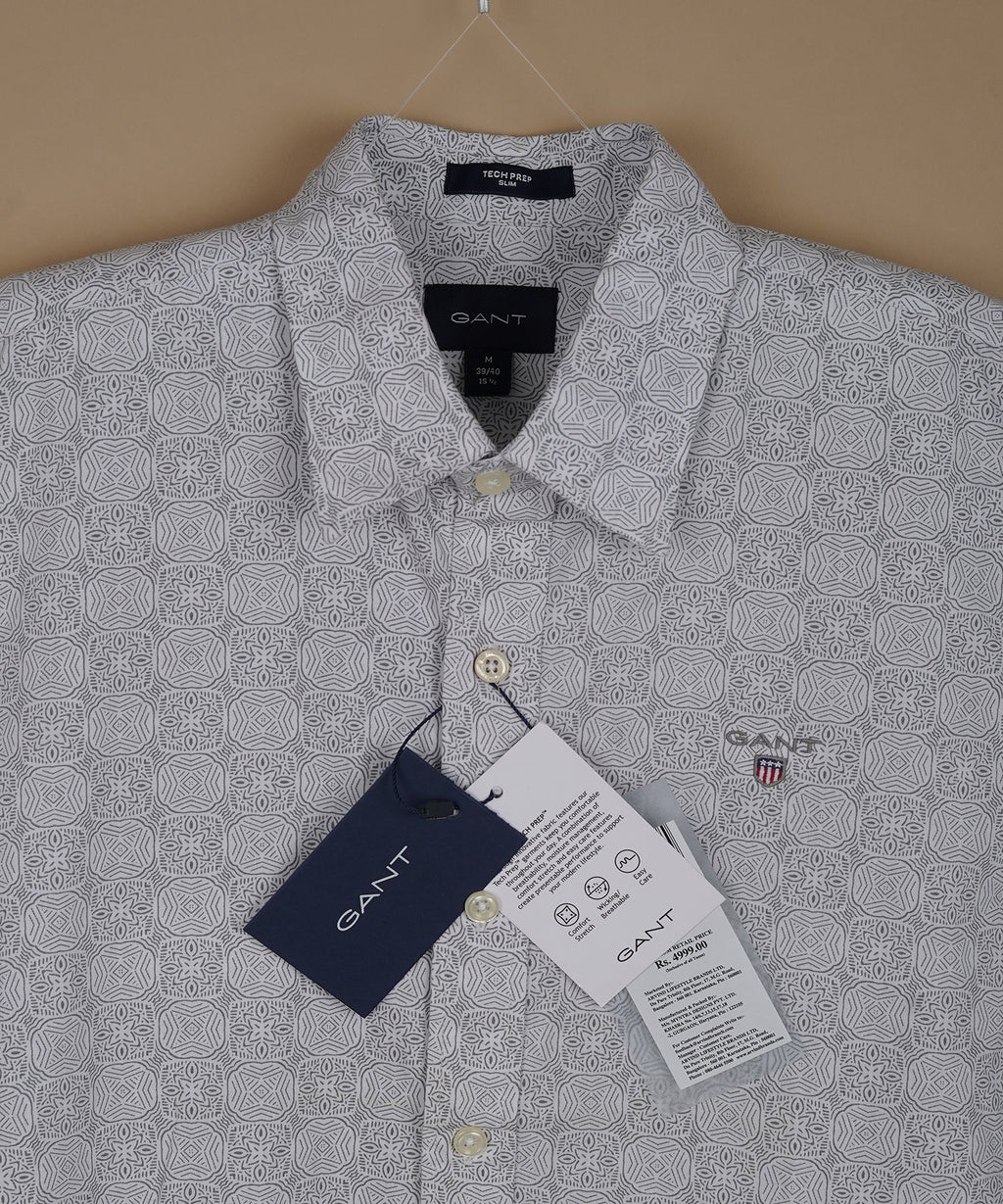 GANT Astral Silver Slim Fit Long Sleeve Shirt