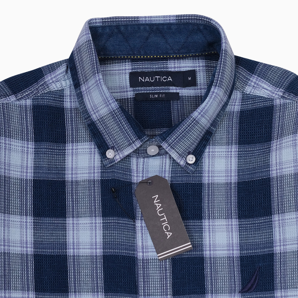 NAUTICA Slim Fit Plaid Button-Up Shirt