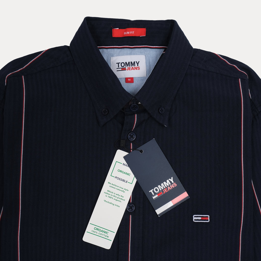 TOMMY JEANS Prismatic Cobalt Echo Slim Fit Long Sleeve Shirt