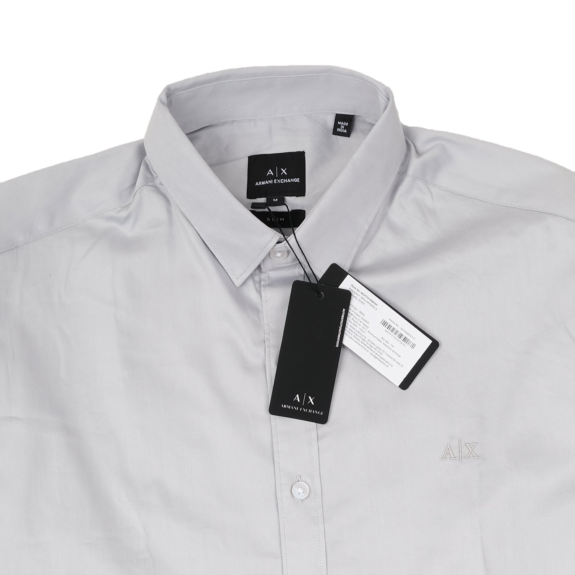 Armani Exchange Effortlessly Elegant Slim Fit Shirt in Misty Silver