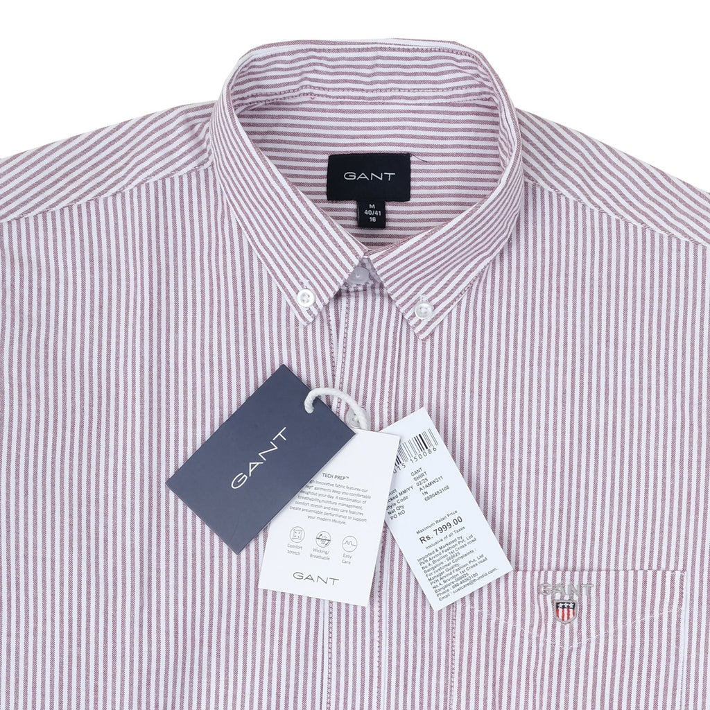 GANT Lavender Stripe Classic Fit Long Sleeve Oxford Shirt