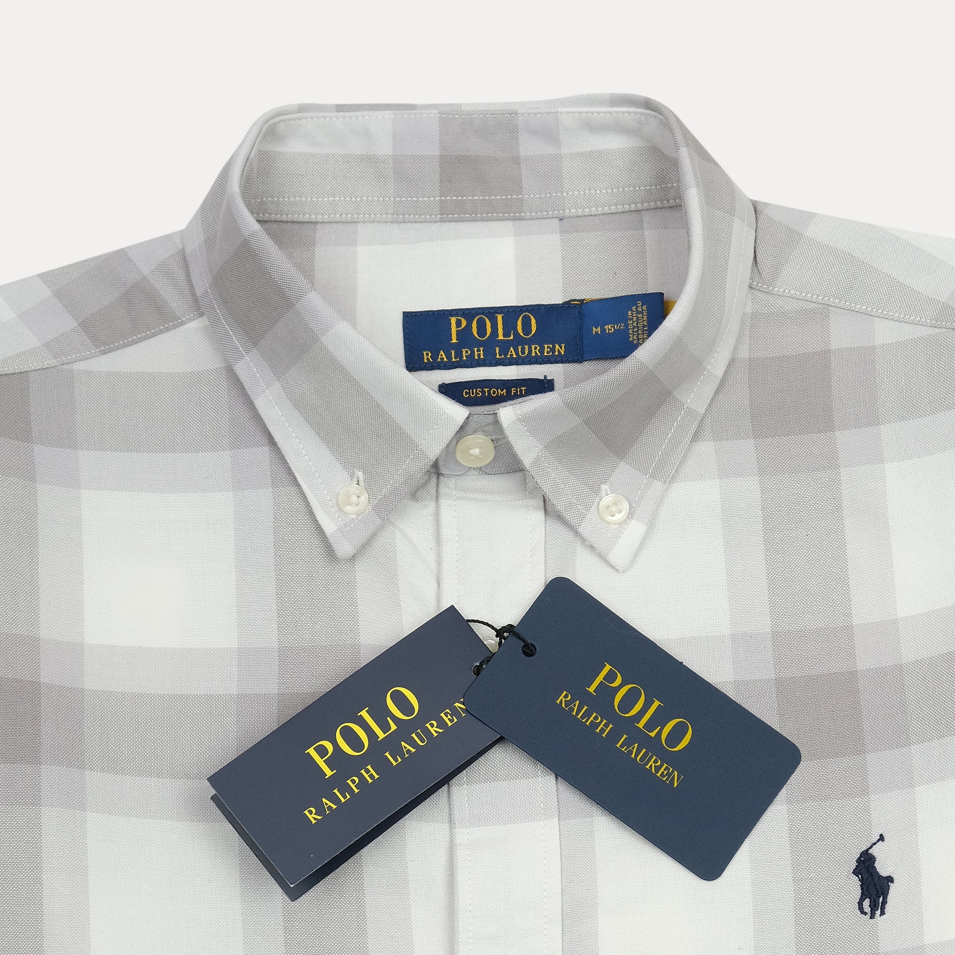 Polo Ralph Lauren Custom Fit Plaid Shirt in Misty Gray
