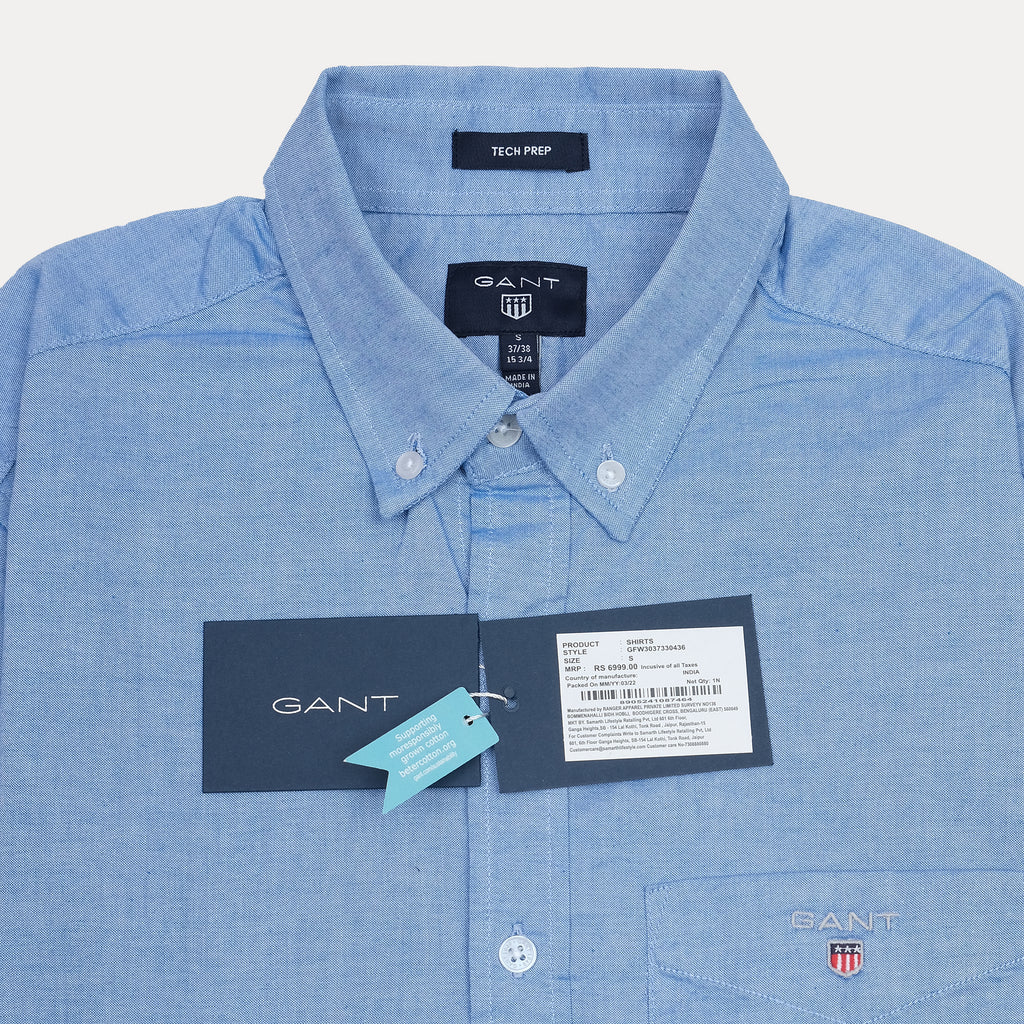 GANT Tech Prep Long Sleeve Button-Up Shirt in Light Blue