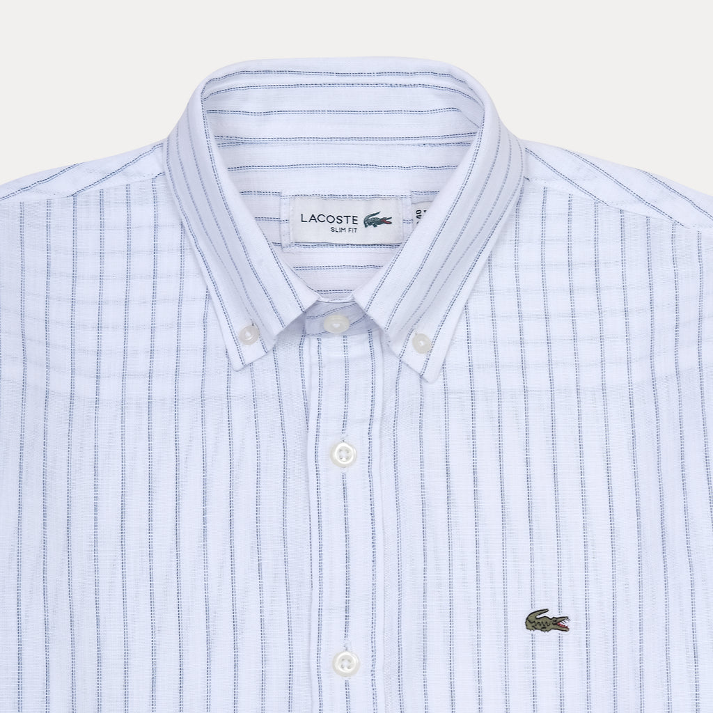 Lacoste Slim Fit Striped Elegance Shirt in Serene Sky