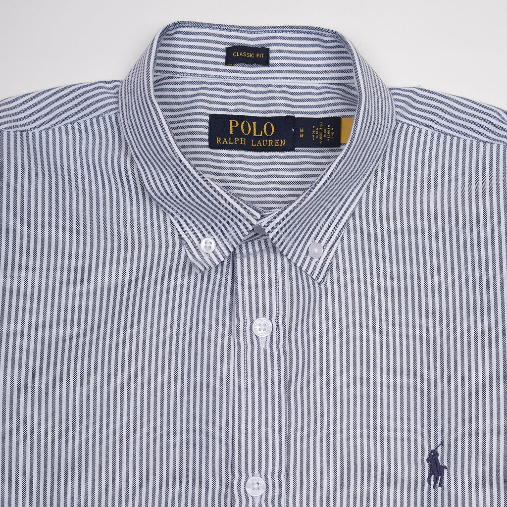 Polo Ralph Lauren Striped Elegance Button-Up Shirt in Nautical Blue