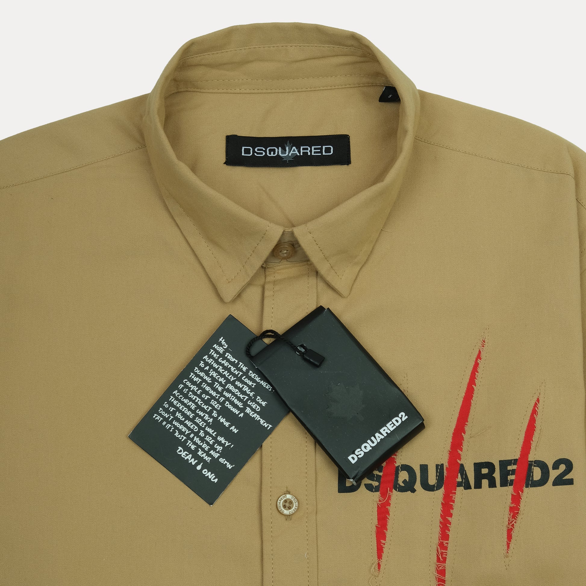 DSQUARED2 Urban Safari Chic Button-Up Shirt in Earthy Khaki