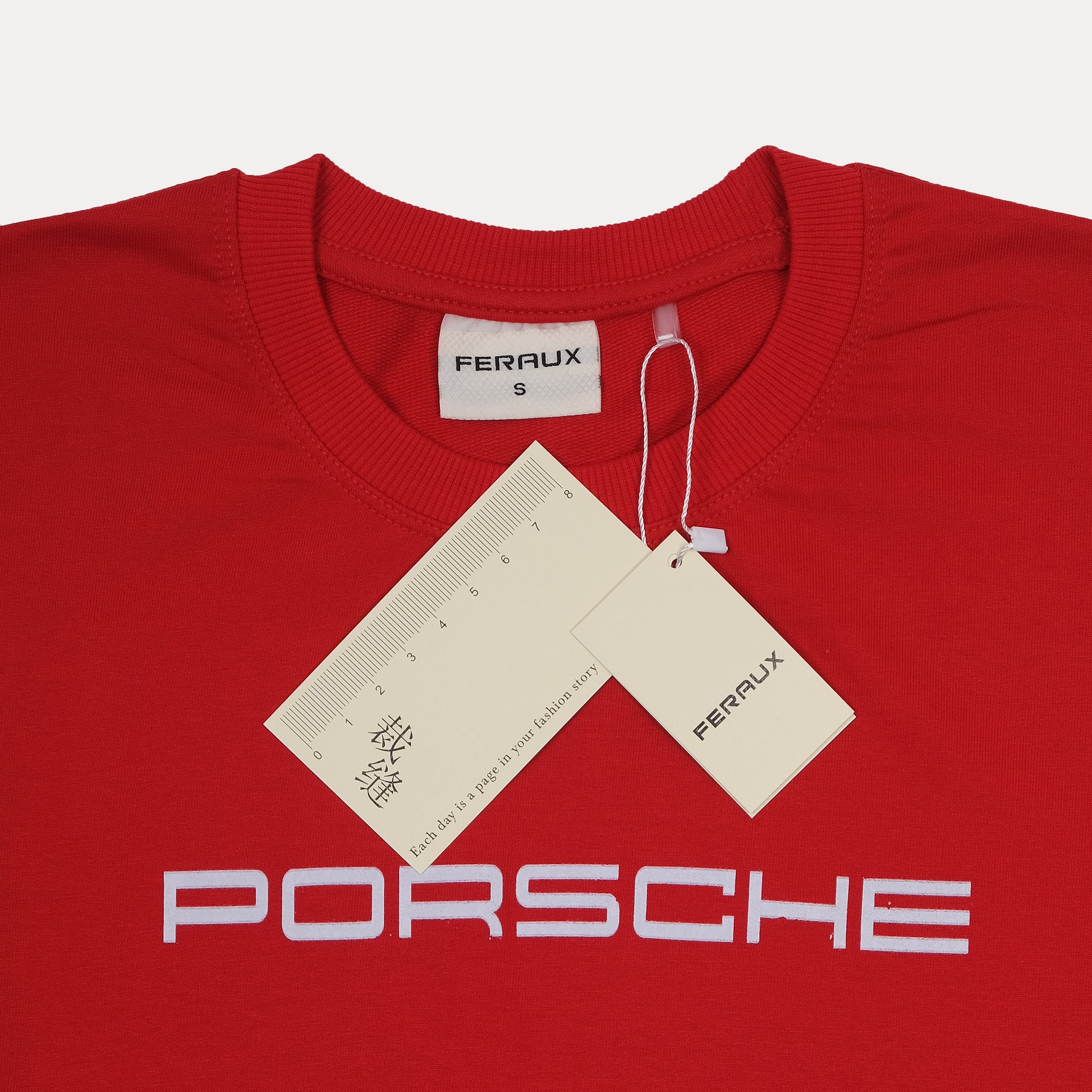 FERAUX Porsche 911 GT3 RS Graphic Oversized Tee in Fiery Crimson