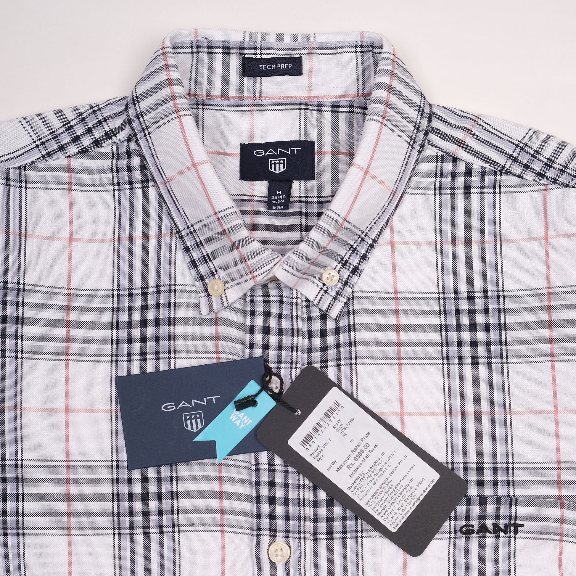 GANT Tech Prep Plaid Button-Up Shirt