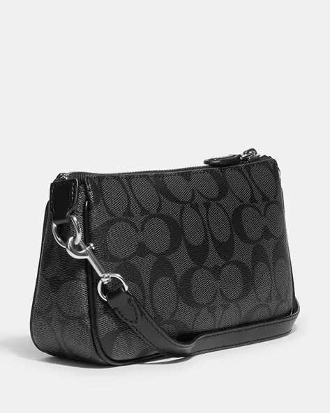 COACH Obsidian Mirage Chic Luxe Canvas & Leather Bag