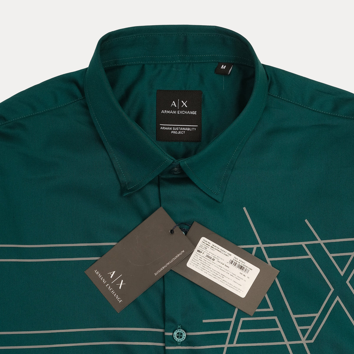 ARMANI EXCHANGE Opulent Cerulean Mist Classic Fit Long Sleeve Shirt