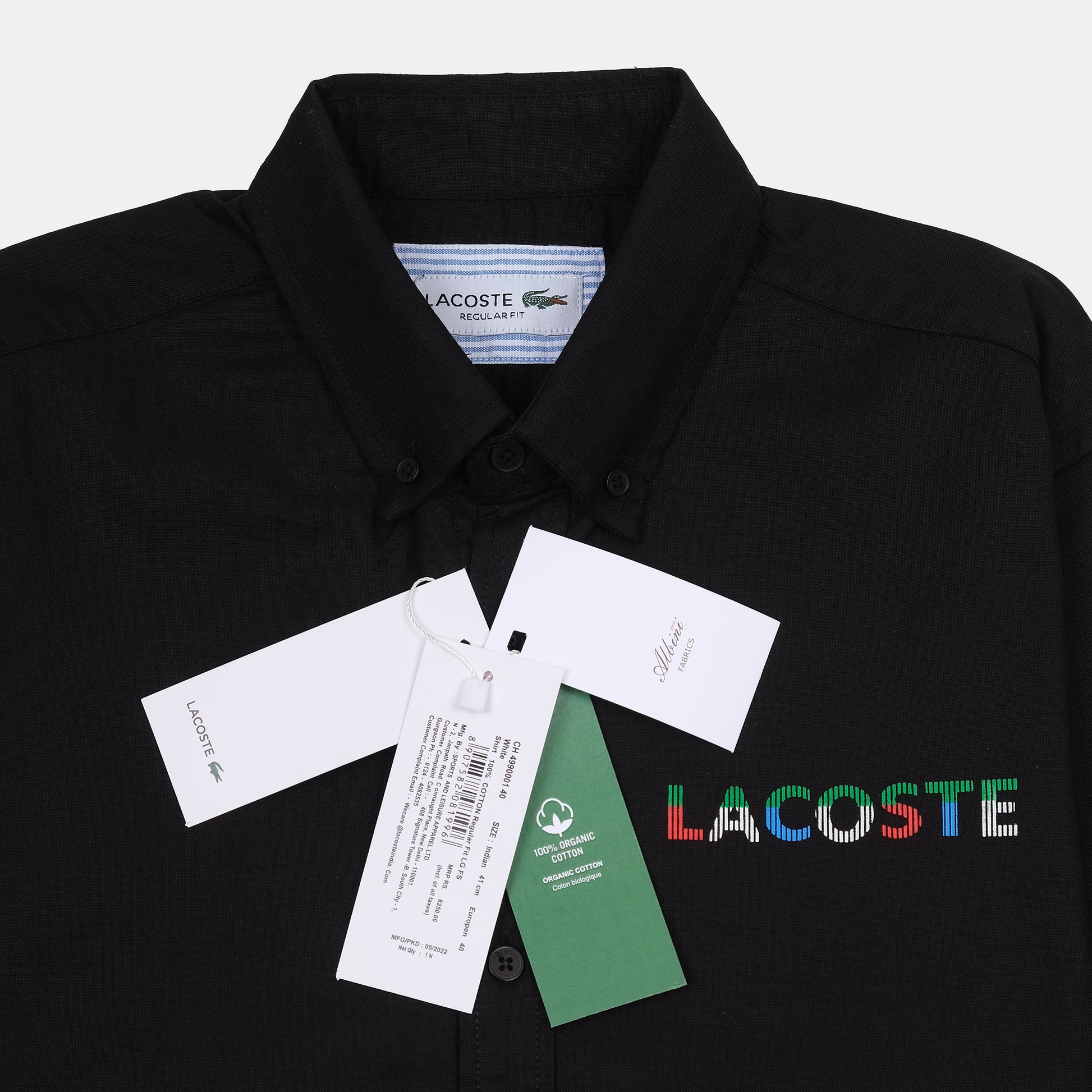 Lacoste Elegant Midnight Black Button-Up Shirt