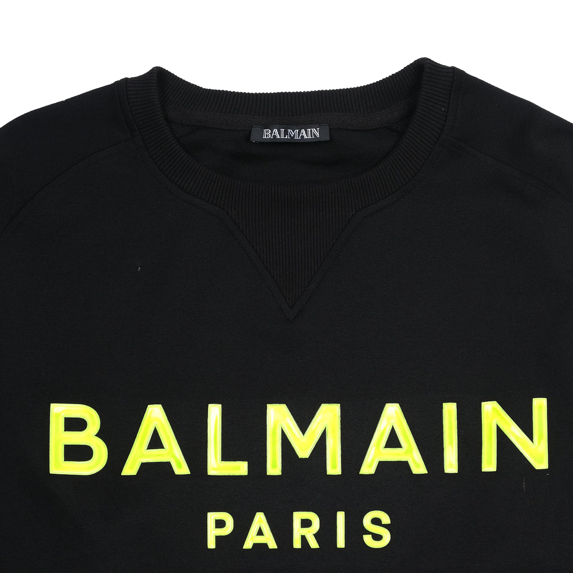 Balmain Bold Black Sweatshirt with Neon Accents