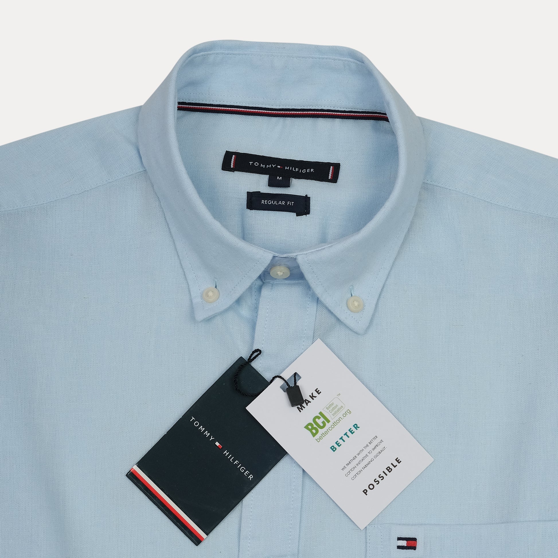 Tommy Hilfiger Effervescent Sky Regular Fit Button-Up Linen Shirt